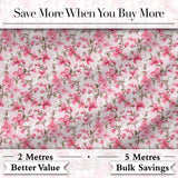 Soft Pink Magnolia Blossom Branches on Pastel Background Seamless Pattern Digital Print Fabric by the Metre UK Sewing Quilting Textile