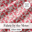 Coral Cherry Blossom Floral Branches on Beige Background Seamless Pattern Digital Print Fabric by the Metre UK Sewing Quilting Textile