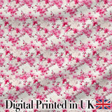 Elegant Pink Sakura Blossom Branches on Neutral Background Seamless Pattern Digital Print Fabric by the Metre UK Sewing Quilting Textile