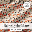 Minimal Burnt Landscape with Sparse Trees and Fire Accents Seamless Pattern Digital Print Fabric by the Metre UK Sewing Quilting Textile