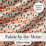 Minimal Burnt Landscape with Sparse Trees and Fire Accents Seamless Pattern Digital Print Fabric by the Metre UK Sewing Quilting Textile