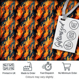 Abstract Flowing Flames in Orange and Blue Tones Seamless Pattern Digital Print Fabric by the Metre UK Sewing Quilting Textile