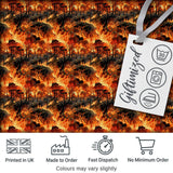 Wildfire Forest Landscape with Intense Burning Trees Seamless Pattern Digital Print Fabric by the Metre UK Sewing Quilting Textile