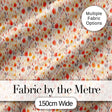 Small Autumn Floral Pattern in Warm Red and Orange Tones Seamless Pattern Digital Print Fabric by the Metre UK Sewing Quilting Textile
