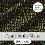 Cute Cartoon Cactus Collection on Dark Background Seamless Pattern Digital Print Fabric by the Metre UK Sewing Quilting Textile