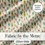 Vintage Potted Cactus and Succulent Botanical Seamless Pattern Digital Print Fabric by the Metre UK Sewing Quilting Textile