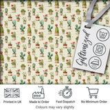 Vintage Potted Cactus and Succulent Botanical Seamless Pattern Digital Print Fabric by the Metre UK Sewing Quilting Textile