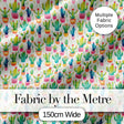 Colourful Watercolor Cactus Pots Fun Seamless Pattern Digital Print Fabric by the Metre UK Sewing Quilting Textile