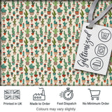 Cute Mixed Potted Cactus Collection on Beige Background Seamless Pattern Digital Print Fabric by the Metre UK Sewing Quilting Textile