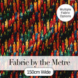 Vibrant Multicolor Dripping Wax Candles Dark Seamless Pattern Digital Print Fabric by the Metre UK Sewing Quilting Textile