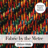 Vibrant Multicolor Dripping Wax Candles Dark Seamless Pattern Digital Print Fabric by the Metre UK Sewing Quilting Textile