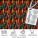 Vibrant Multicolor Dripping Wax Candles Dark Seamless Pattern Digital Print Fabric by the Metre UK Sewing Quilting Textile