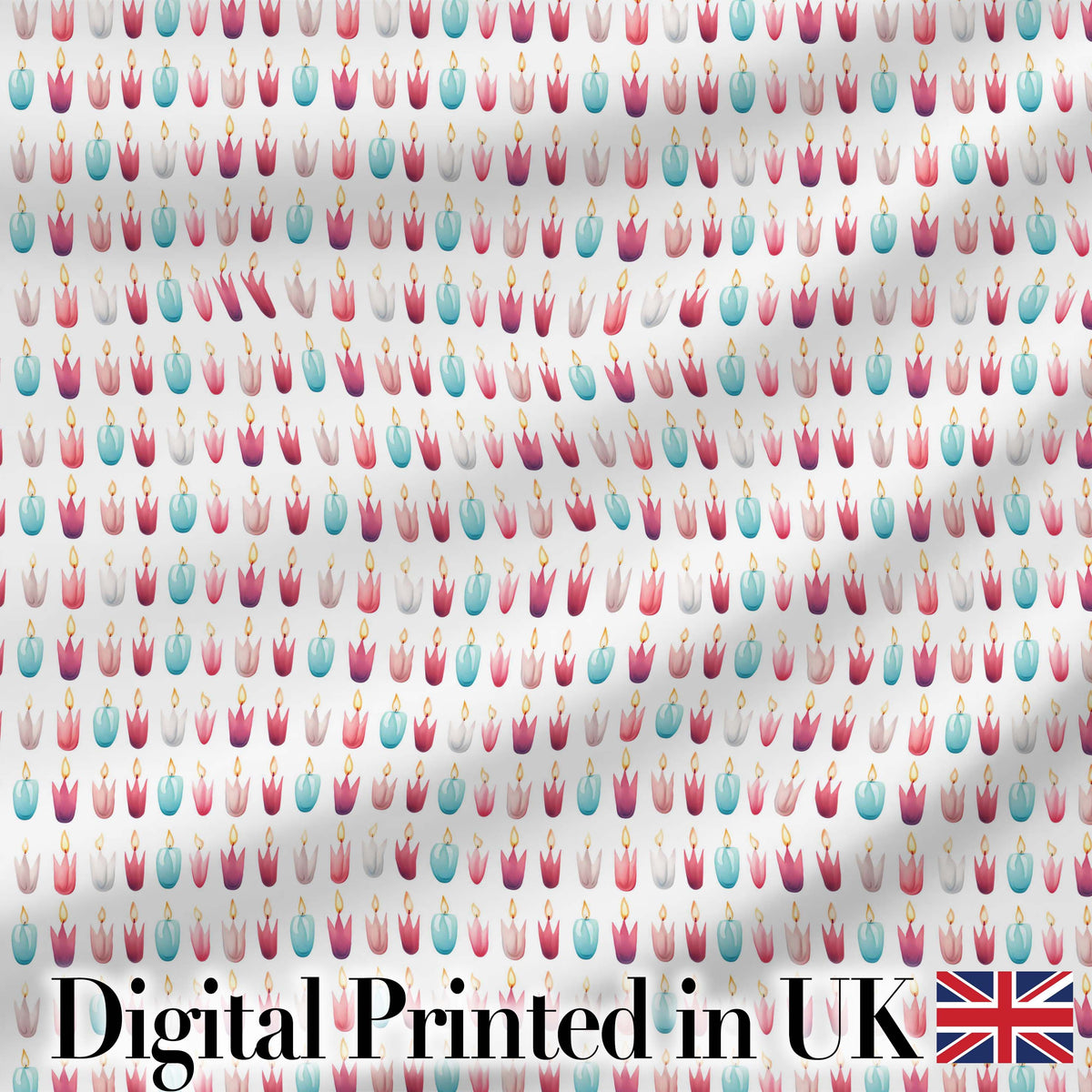 Soft Pastel Candle Shapes Repeating Pattern Light Seamless Pattern Digital Print Fabric by the Metre UK Sewing Quilting Textile