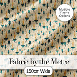 Elegant Teal Candlelight with Decorative Swirls Seamless Pattern Digital Print Fabric by the Metre UK Sewing Quilting Textile