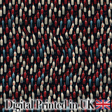 Abstract Dripping Candle Shapes on Dark Seamless Pattern Digital Print Fabric by the Metre UK Sewing Quilting Textile