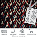 Abstract Dripping Candle Shapes on Dark Seamless Pattern Digital Print Fabric by the Metre UK Sewing Quilting Textile