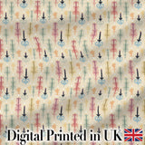 Pastel Decorative Candle and Floral Motif Seamless Pattern Digital Print Fabric by the Metre UK Sewing Quilting Textile