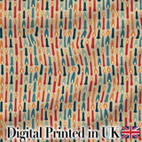 Colorful Vertical Candle Shapes with Flame Details Seamless Pattern Digital Print Fabric by the Metre UK Sewing Quilting Textile