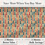 Colorful Vertical Candle Shapes with Flame Details Seamless Pattern Digital Print Fabric by the Metre UK Sewing Quilting Textile