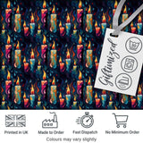Artistic Melting Wax Candles on Dark Background Seamless Pattern Digital Print Fabric by the Metre UK Sewing Quilting Textile
