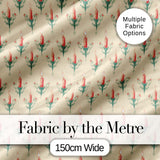 Vintage Red Candles on Ornate Holders Seamless Pattern Digital Print Fabric by the Metre UK Sewing Quilting Textile