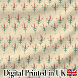 Vintage Red Candles on Ornate Holders Seamless Pattern Digital Print Fabric by the Metre UK Sewing Quilting Textile