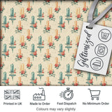 Floral Candle Arrangement with Roses Vintage Style Seamless Pattern Digital Print Fabric by the Metre UK Sewing Quilting Textile