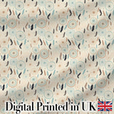 Soft Boho Dreamcatcher Feathers Neutral Seamless Pattern Designs Digital Print Fabric by the Metre UK Sewing Quilting Textile