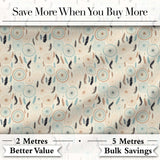 Soft Boho Dreamcatcher Feathers Neutral Seamless Pattern Designs Digital Print Fabric by the Metre UK Sewing Quilting Textile