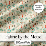 Turquoise Dreamcatcher Feathers Tribal Seamless Pattern Designs Digital Print Fabric by the Metre UK Sewing Quilting Textile