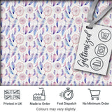 Pastel Pink Purple Dreamcatcher Feathers Seamless Pattern Digital Print Fabric by the Metre UK Sewing Quilting Textile