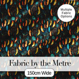 Vibrant Tribal Feathers Dreamcatcher Dark Seamless Pattern Digital Print Fabric by the Metre UK Sewing Quilting Textile