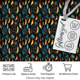 Vibrant Tribal Feathers Dreamcatcher Dark Seamless Pattern Digital Print Fabric by the Metre UK Sewing Quilting Textile