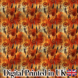 Autumn Dreamcatcher Feathers Warm Orange Seamless Pattern Digital Print Fabric by the Metre UK Sewing Quilting Textile
