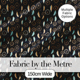 Dreamcatcher Night Sky Stars Feather Hanging Pattern Dark Background Digital Print Fabric by the Metre UK Sewing Quilting Textile