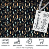Dreamcatcher Night Sky Stars Feather Hanging Pattern Dark Background Digital Print Fabric by the Metre UK Sewing Quilting Textile