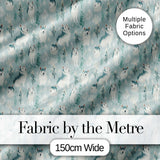 Cute Husky Dogs Floral Forest Pattern Soft Blue Background Digital Print Fabric by the Metre UK Sewing Quilting Textile