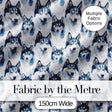 Watercolor Husky Dog Faces Seamless Pattern Soft Blue Splash Background Digital Print Fabric by the Metre UK Sewing Quilting Textile