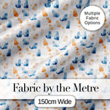 Soft Watercolor Blue and Ginger Cats Seamless Pattern Minimal White Background Digital Print Fabric by the Metre UK Sewing Quilting Textile