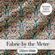 Decorative Deer and Floral Folk Art Pattern Cream Background Digital Print Fabric by the Metre UK Sewing Quilting Textile