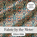 Decorative Deer and Floral Folk Art Pattern Cream Background Digital Print Fabric by the Metre UK Sewing Quilting Textile