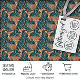 Vibrant Impala Deer in Lush Jungle Leaves Seamless Pattern Digital Print Fabric by the Metre UK Sewing Quilting Textile