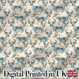 Watercolor Antelope with Soft Pastel Background Seamless Pattern Digital Print Fabric by the Metre UK Sewing Quilting Textile