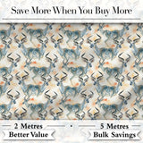 Watercolor Antelope with Soft Pastel Background Seamless Pattern Digital Print Fabric by the Metre UK Sewing Quilting Textile