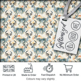 Watercolor Antelope with Soft Pastel Background Seamless Pattern Digital Print Fabric by the Metre UK Sewing Quilting Textile
