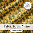 Golden Forest Trees Repeating Woodland Seamless Pattern Digital Print Fabric by the Metre UK Sewing Quilting Textile