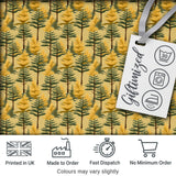 Golden Forest Trees Repeating Woodland Seamless Pattern Digital Print Fabric by the Metre UK Sewing Quilting Textile