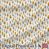 Minimal Autumn Leaves and Sprigs Neutral Seamless Pattern Digital Print Fabric by the Metre UK Sewing Quilting Textile