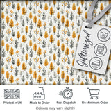 Minimal Autumn Leaves and Sprigs Neutral Seamless Pattern Digital Print Fabric by the Metre UK Sewing Quilting Textile