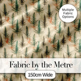 Soft Watercolor Pine Leaves Natural Seamless Pattern Digital Print Fabric by the Metre UK Sewing Quilting Textile